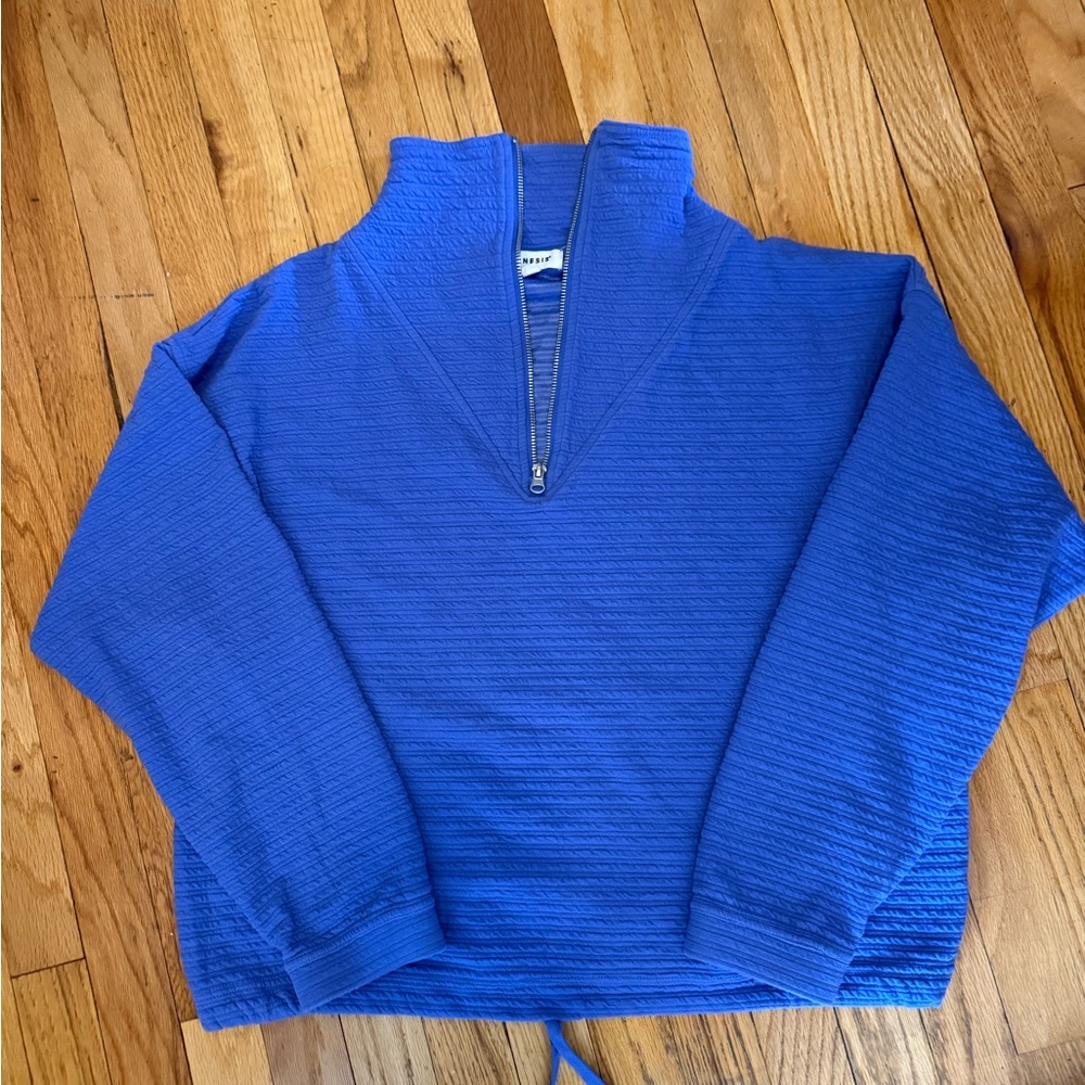 Vibrantā Blue Half-Zip Women's Sweater
